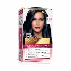 Tintura Permanente Imédia Excellence De L'oréal Paris 1.101 Preto Alta Costura