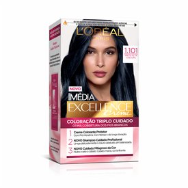 TINTURA PERMANENTE IMÉDIA EXCELLENCE DE L'ORÉAL PARIS 1.101 PRETO ALTA COSTURA