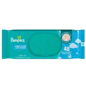 LENÇOS UMEDECIDOS PAMPERS CUIDADO DE BEBÊ 48 UNIDADES