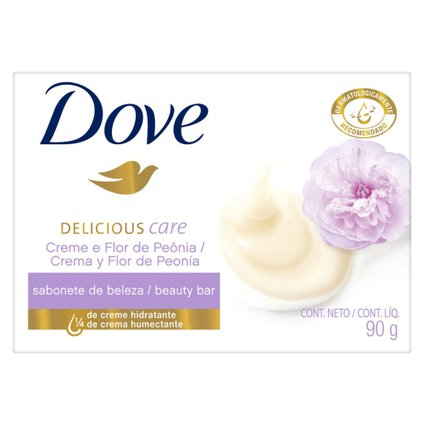 SABONETE EM BARRA DOVE CREME  FLOR PEÔNIA 90G