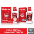 KIT CREME DENTAL COLGATE LUMINOUS WHITE BRILLIANT MINT 3 UNIDADES 70G CADA + ENXAGUANTE BUCAL 250ML