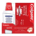 KIT CREME DENTAL COLGATE LUMINOUS WHITE BRILLIANT MINT 3 UNIDADES 70G CADA + ENXAGUANTE BUCAL 250ML