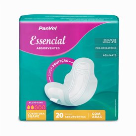 ABSORVENTE PÓS PARTO PANVEL ESSENCIAL COM ABAS 20 UNIDADES