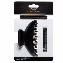 Kit Panvel Acessórios Prendedor + Grampos + Elásticos