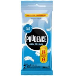 Preservativo Prudence Ultra Sensível Leve 8 Pague 6 Unidades