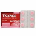 ANALGÉSICO TYLENOL MASTIGÁVEL COM 18 COMPRIMIDOS MASTIGÁVEIS