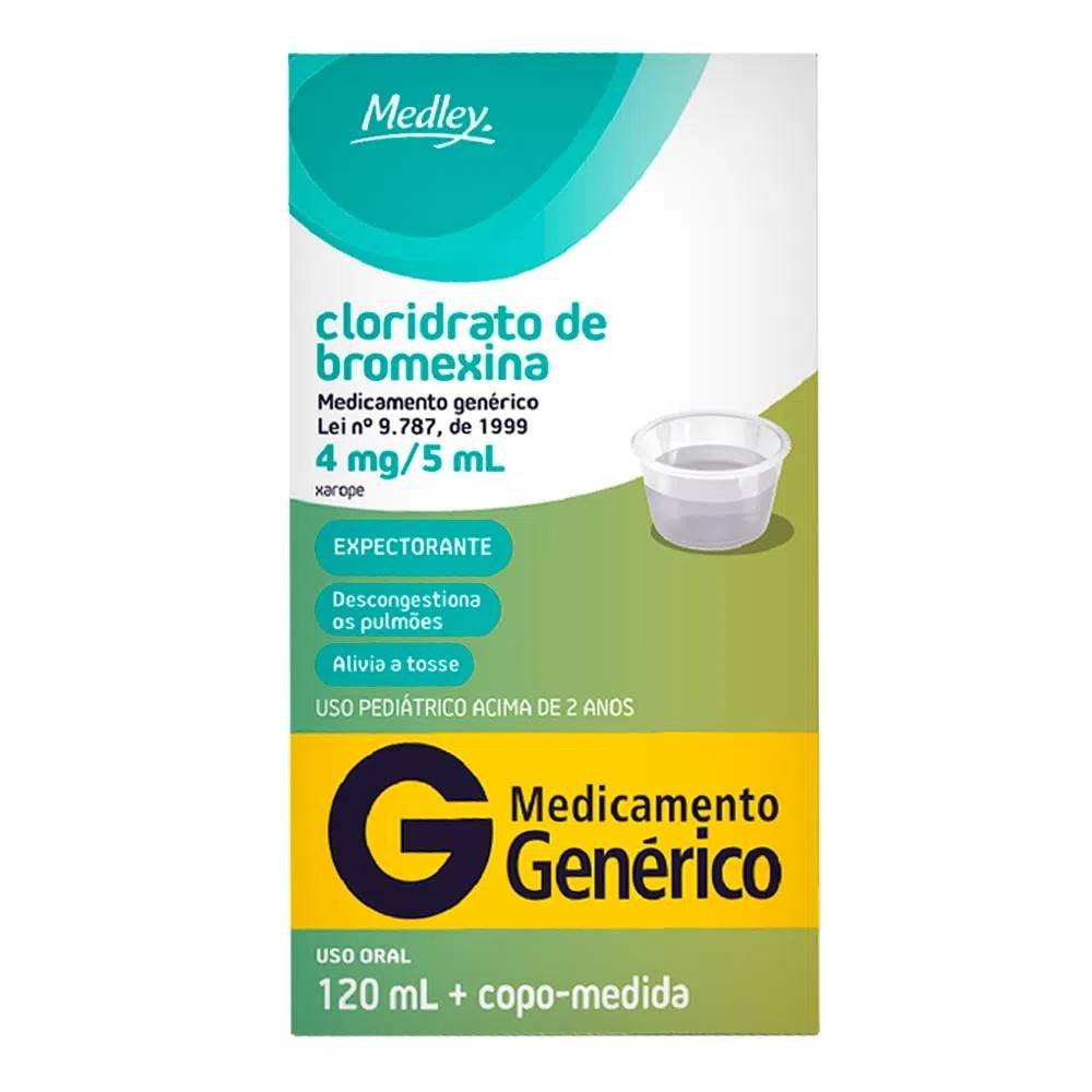 Cloridrato de Bromexina Xarope Pediátrico 120mL + Copo-medida