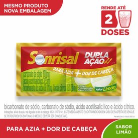 Sonrisal Limão Dupla Ação Antiácido E Analgésico 2 Comprimidos Efervescentes