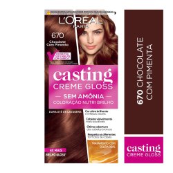 Tinta De Cabelo Casting Creme Gloss De L'oréal Paris 670 Chocolate Com Pimenta 246g