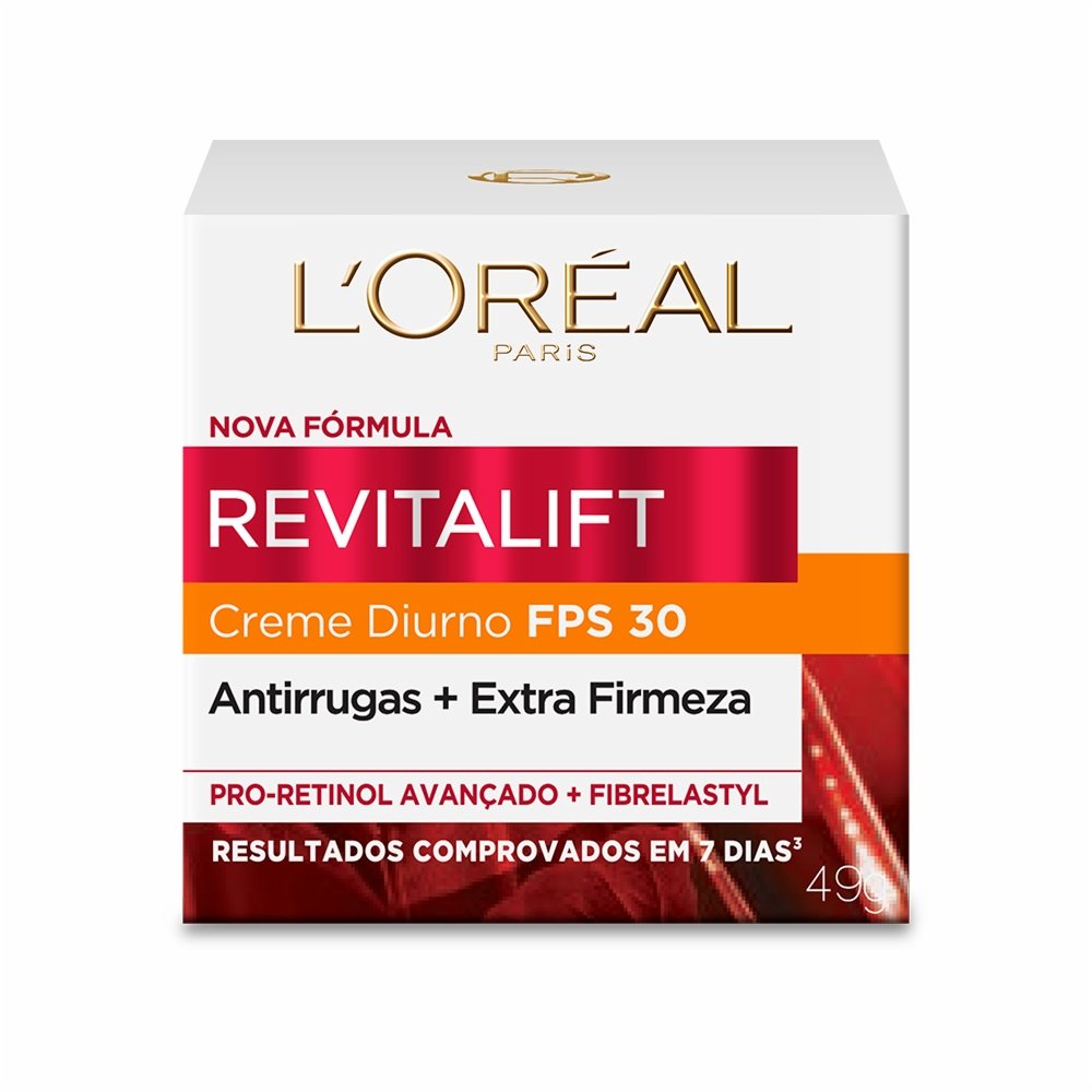 CREME FACIAL ANTI-IDADE LORÉAL PARIS REVITALIFT DIURNO FPS 30 ANTIRRUGAS + EXTRA FIRMEZA 49G