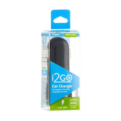 CARREGADOR VEICULAR 2 ENTRADAS USB I2GO