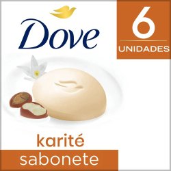 Kit Sabonete Em Barra Dove Karité Baunilha 6 Unidades 90g Cada