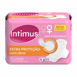 Protetor Diário Intimus Extra Proteção Com Abas 15 Unidades