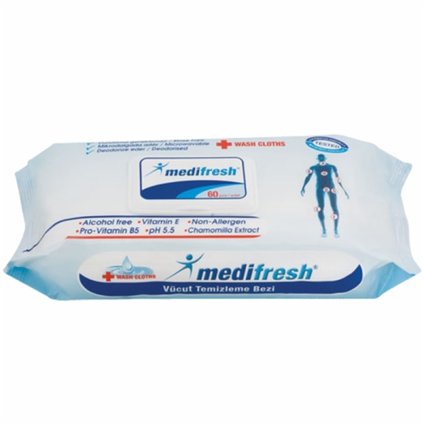 TOALHA UMEDECIDA MEDIFRESH PARA BANHO DE LEITO C/60