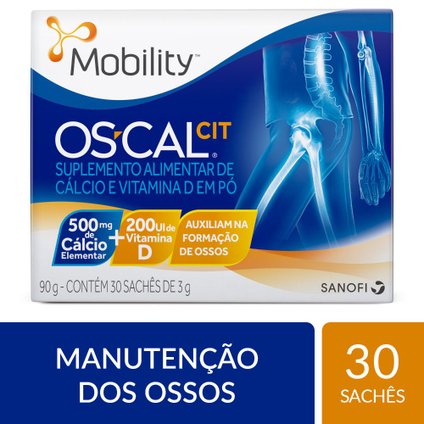 CÁLCIO COM VITAMINA D OS-CAL CIT 500MG + 200UI 30 SACHÊS