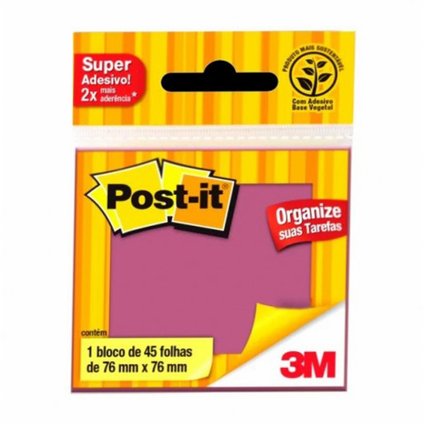 BLOCO POST-IT 3M 76X76 45FLS ROXO