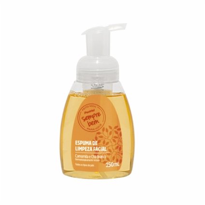 ESPUMA DE LIMPEZA FACIAL CAMOMILA E CHÁ BRANCO PANVEL SEMPRE BEM 250ML