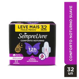 ABSORVENTE EXTERNO NORTUNO SEMPRE LIVRE ADAPT PLUS NOITE E DIA SUAVE 32UN LEVE MAIS PAGUE MENOS