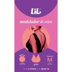 Modelador Para Seios Lib 4 Estações Plus Tamanho M Bege Com 2 Pares