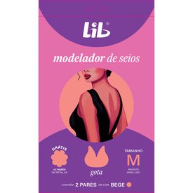 MODELADOR PARA SEIOS LIB 4 ESTAÇÕES PLUS TAMANHO M BEGE COM 2 PARES