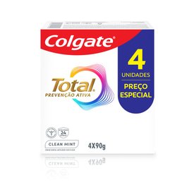 CREME DENTAL COLGATE TOTAL CLEAN MINT 90G 4 UNIDADES PROMO