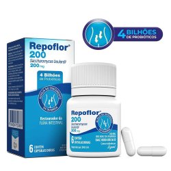 Repoflor Probiótico 200mg Com 6 Cápsulas
