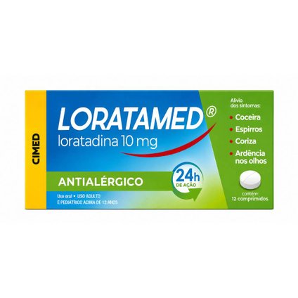 ANTIALERGICO LORATAMED 10MG COM 12 COMPRIMIDOS