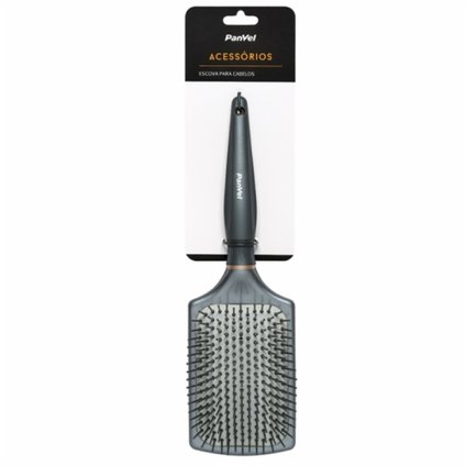 ESCOVA PARA CABELOS PANVEL ACESSÓRIOS  RAQUETE SILVER