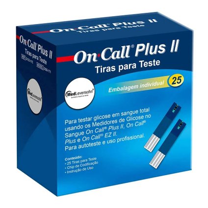 TIRAS REAGENTES ON CALL PLUS II COM 25 UNIDADES