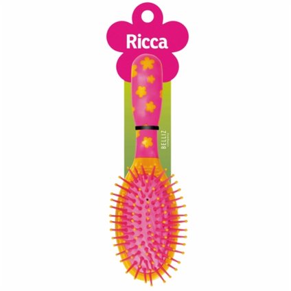 ESCOVA DE CABELO INFANTIL RICCA FLORAL CORES SORTIDAS