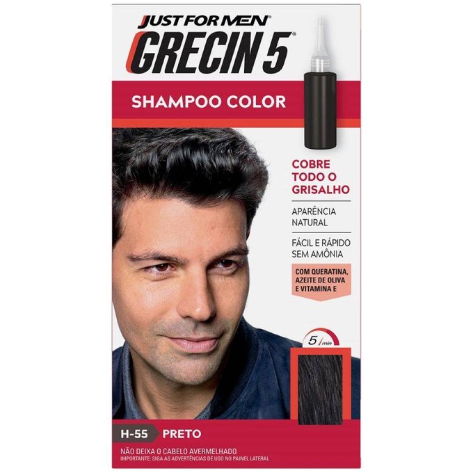 Grecin 5 Shampoo Color Preto 60 Ml PanVel Farmácias