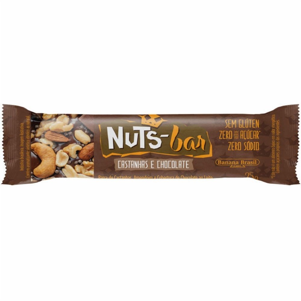 NUTS BAR CASTANHA E CHOCOLATE 25G