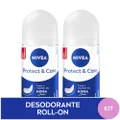 KIT DESODORANTE NIVEA ROLL ON PROTECT CARE COM 50% DE DESCONTO NA SEGUNDA UNIDADE