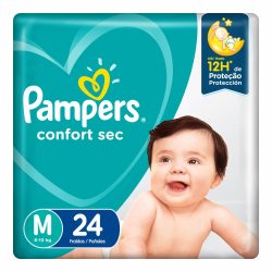 Fralda Pampers Confort Sec Pacotão M Com 24 Unidades