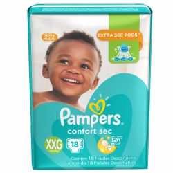 Fralda Pampers Confort Sec Xxg Com 18 Unidades