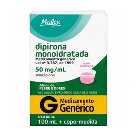 Dipirona Monoidratada 50Mg/Ml 100Ml Medley Genérico