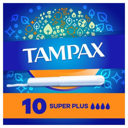 ABSORVENTE INTERNO TAMPAX SUPER PLUS COM 10 UNIDADES