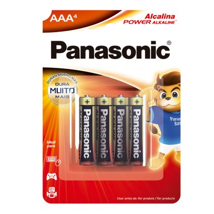 PILHA ALCALINA PANASONIC AAA COM 4 UNIDADES