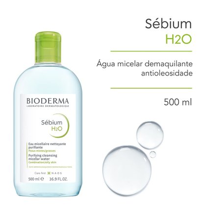 ÁGUA MICELAR ANTIOLEOSIDADE BIODERMA SÉBIUM H2O 500ML