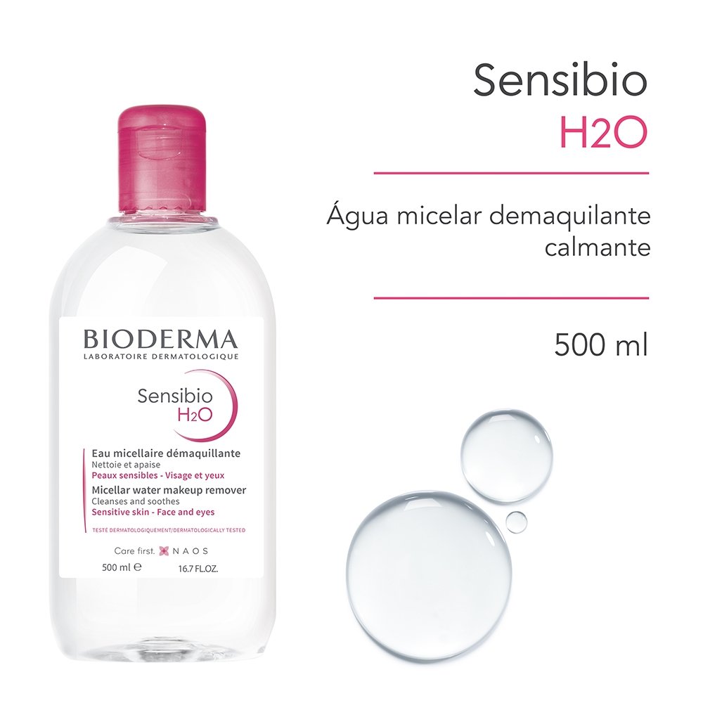 Bioderma, Sensibio H2o, Agua Micelar Dermatológica, 500 Ml