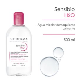 ÁGUA MICELAR BIODERMA SENSIBIO H2O DERMATOLÓGICA CALMANTE PARA PELES NORMAIS A SENSÍVEIS 500ML