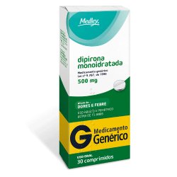 Dipirona Monoidratada 500mg 30 Comprimidos Medley Genérico