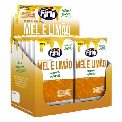 BALA NAT SWEETS MEL E LIMÃO FINI 12X18G