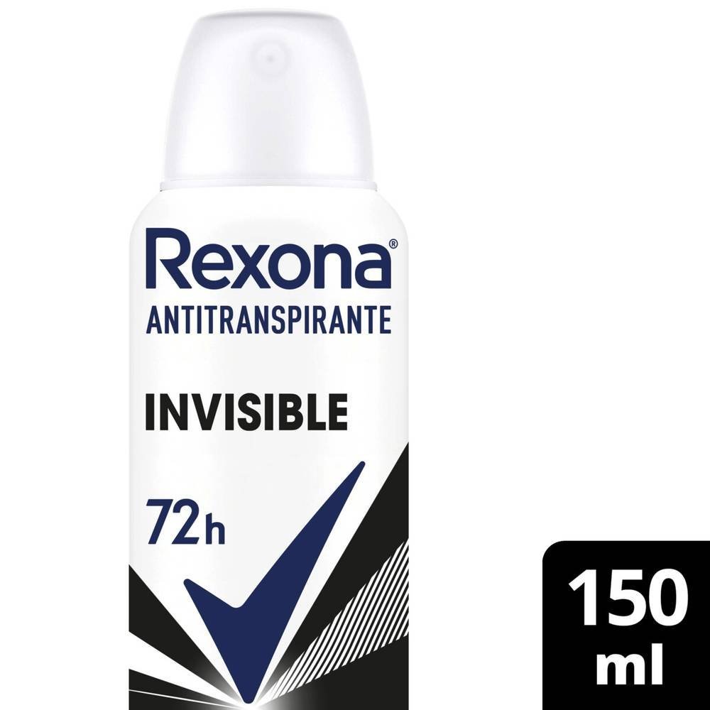 Desodorante Antitranspirante Aerosol Feminino Rexona Invisible 72 Horas  150ml - PanVel Farmácias