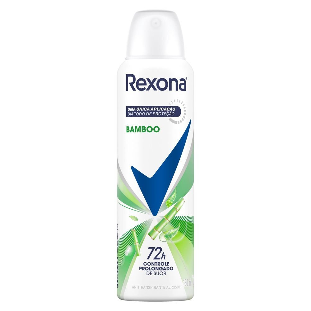 DESODORANTE ANTITRANSPIRANTE AEROSOL REXONA FEMININO BAMBOO 72 HORAS 150ML