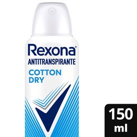 DESODORANTE ANTITRANSPIRANTE AEROSOL REXONA FEMININO COTTON DRY 150ML