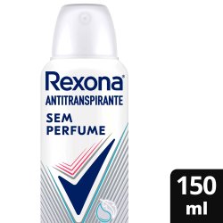 Desodorante Antitranspirante Aerosol Feminino Rexona Sem Perfume 72 Horas 150ml