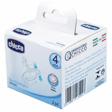 BICO CHICCO FISIOLOGICO 4M+ FLUXO RAPIDO C/2 UNIDADES