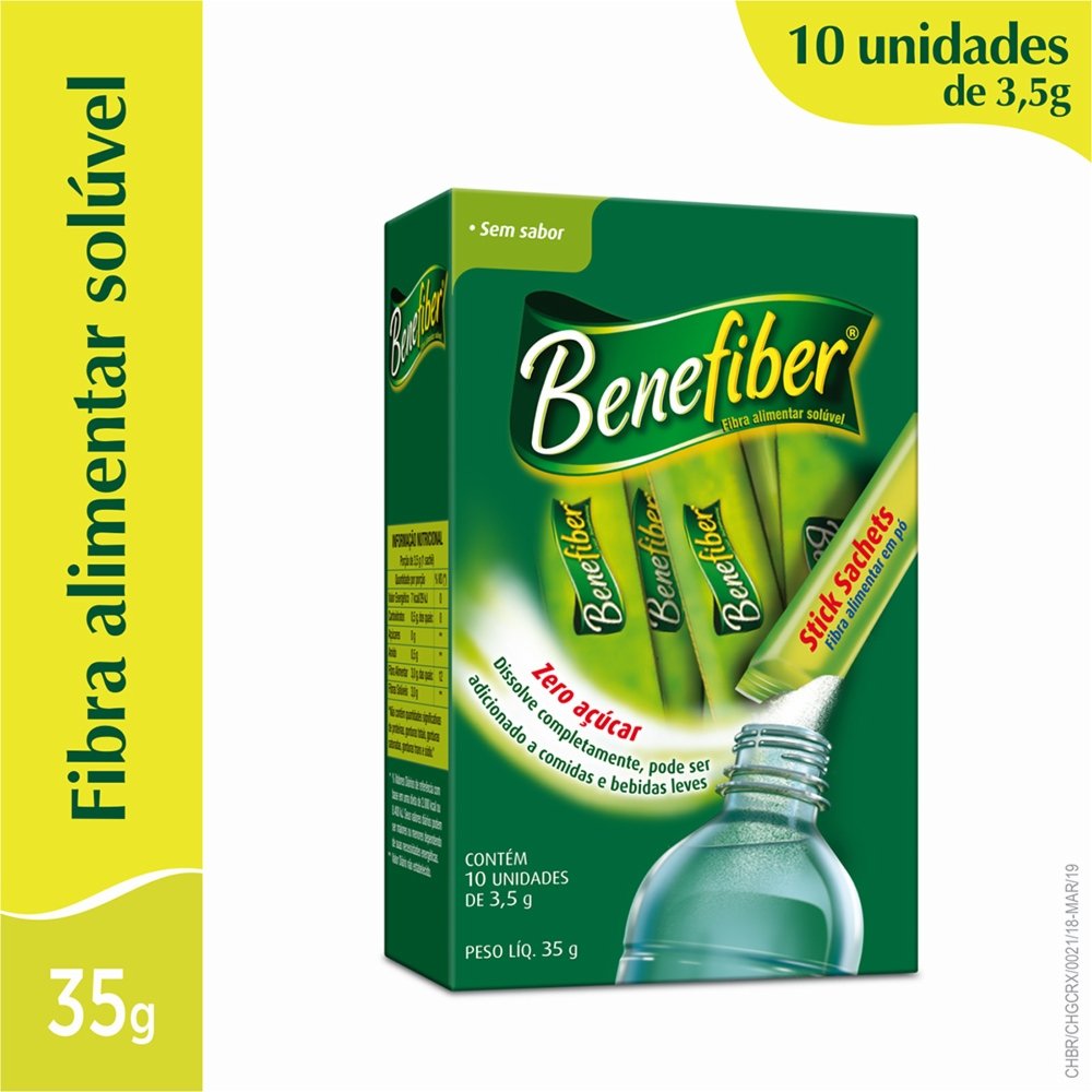 Benefiber Fibra Alimentar Solúvel Caixa Com 10 Sachets De 3,5g Cada
