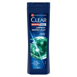 Shampoo Anticaspa Clear Men Limpeza Diária 2 Em 1 400ml
